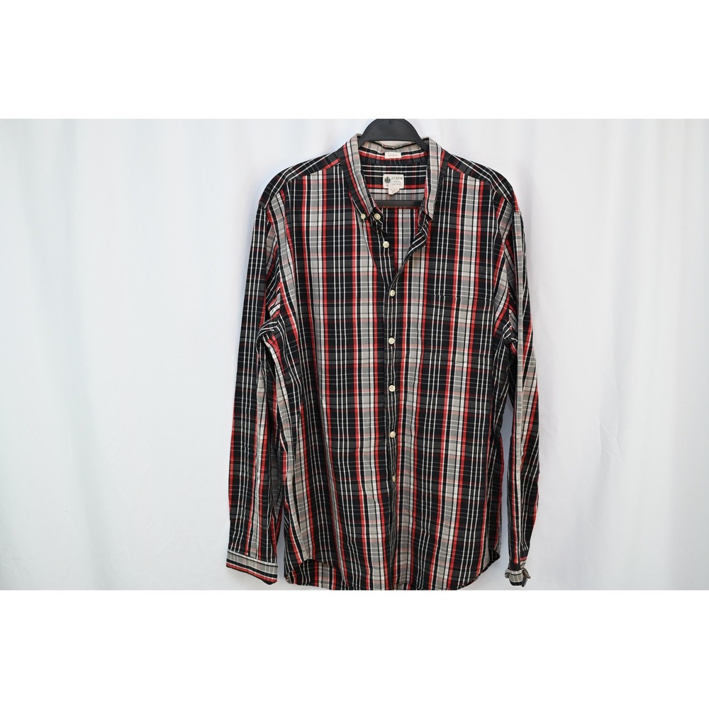J.Crew Shirtings Washed Casual Plaid Button Down Shirt XL Tailored Fit